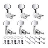Acoustic Guitar Tuning Pegs, 3x3 Chrome Finish Acoustic and Electric Guitar Tuner Pegs, 6 Pieces Locking Keys String Tuner Machine Heads Knobs Replacement