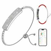 Smart Bracelet for Women,Fitness Tracker Sleep Monitor,5ATM Waterproof Activity Tracker, Crystal Smart Bracelet,Valentine's Mother's Day Gift(Silver)