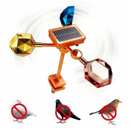 Solar Bird Deterrents For Outside,Bird Repellent Outdoor For Wind Drive,Bird Repeller Animal Repeller For Orchard Field Airport Garden Backyard