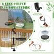 Adjustable Deck Bird Feeder Bird Bath,2-in-1 Balcony Railing Bird Feeder Tray with Water Bowl & Mesh Tray,Detachable Mounted Bird Station,Rustproof