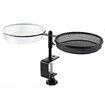 Adjustable Deck Bird Feeder Bird Bath,2-in-1 Balcony Railing Bird Feeder Tray with Water Bowl & Mesh Tray,Detachable Mounted Bird Station,Rustproof