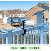 Adjustable Deck Bird Feeder Bird Bath,2-in-1 Balcony Railing Bird Feeder Tray with Water Bowl & Mesh Tray,Detachable Mounted Bird Station,Rustproof