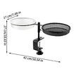 Adjustable Deck Bird Feeder Bird Bath,2-in-1 Balcony Railing Bird Feeder Tray with Water Bowl & Mesh Tray,Detachable Mounted Bird Station,Rustproof