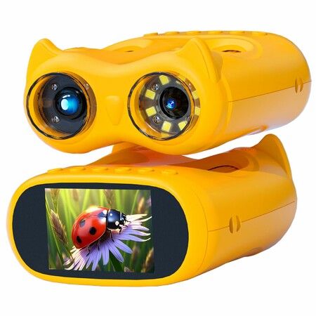 1000X Handheld Microscope for Kids,2 in 1 Pocket Digital Microscope 4K 2.0in & 10X Telescope for Kids Science Kits STEM Toys Gifts for Ages 3+ (Yellow)