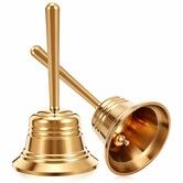 2 Pack Hand Bell Solid Brass Dinner Call Bells Loud Service Ringing Bell Tibetan Handbells for Meditation Seniors Bedside Musical Teaching Classroom