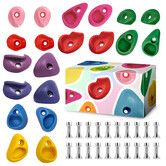 Rock Climbing Holds Grips Handles For Children Indoor Outdoor Playroom Backyard Playset Wall Mount Installation Kit 20pcs Climbing Holds