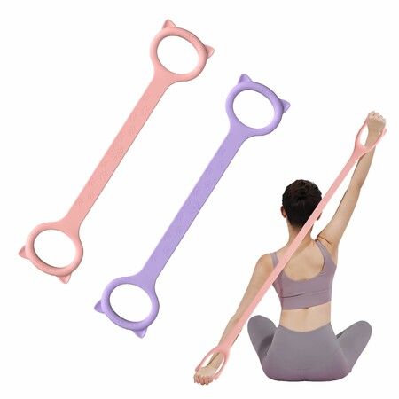 2 Pack Figure 8 Resistance Bands, 8-Shaped Exercise Band for Women Arms Shoulder Back Legs Stretching Pilates Yoga