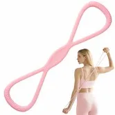 Figure 8 Resistance Band for Women,15 lbs 8 Shaped Resistance Rubber Band, Soft Silicone Material Perfect for Arms Back Shoulder Stretch