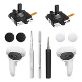 Joystick Replacement Kit for Oculus Quest 2/3 Controller, Repair Kit for Meta Quest 2/3 Controller, Include 2 Joysticks, T5 Screwdriver, Tweezer, Pry Tool
