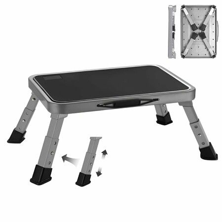 RV Step Stool Foldable 1-Step Ladder Sturdy Metal Stable Step Stool with a Non-Slip Platform Supports up to 500 lb with Non-Slip Rubber Feet (3 Level)
