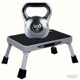 RV Step Stool Foldable 1-Step Ladder Sturdy Metal Stable Step Stool with a Non-Slip Platform Supports up to 500 lb with Non-Slip Rubber Feet,Easy to Carry