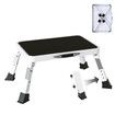 Metal Step Stool Foldable Adjustable Height Sturdy Stable Step Ladder with a Non-Slip Platform Camper Step Stool with Non-Slip Rubber Feet (White)