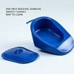 PP Bedpan Household Portable Smooth with Lid Handle for Elderly and Pregnant Woman Dark Blue