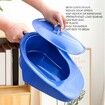 PP Bedpan Household Portable Smooth with Lid Handle for Elderly and Pregnant Woman Dark Blue