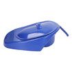 PP Bedpan Household Portable Smooth with Lid Handle for Elderly and Pregnant Woman Dark Blue