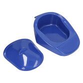 PP Bedpan Household Portable Smooth with Lid Handle for Elderly and Pregnant Woman Dark Blue