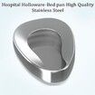 Stainless Steel Bedpans Firm Thick Stable Bedpan Heavy Duty Smooth Countoured for Male Female Bed-Bound Patient Personal Care