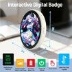 Digital Badge Pin with Anime Themed Pixel Screen Smart E-Badge for Backpacks Cool Button Display Photo Name Tag