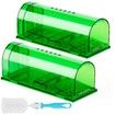 2-Pack Humane Mouse Traps,No Kill Catch and Release Rodent Trap,Pet Child Safe Indoor Outdoor Catcher for Mice,Rats Voles,Reusable with Brush Size S
