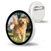 Anime Digital Badge Pin,Smart E-Badge with 1.7-inch HD Pixel Screen,Bluetooth-Enabled,Customizable GIFs & Images,Lightweight Cyberpin for Anime Fans White