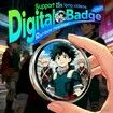 Anime Digital Badge Pin,Smart E-Badge with 1.7-inch HD Pixel Screen,Bluetooth-Enabled,Customizable GIFs & Images,Lightweight Cyberpin for Anime Fans
