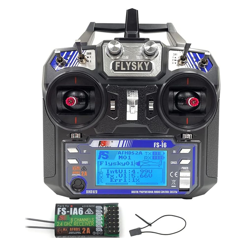 FS-i6 6CH 2.4GHz Radio System RC Transmitter Controller w/FS-iA6 Receiver for RC Helicopter Plane Quadcopter Glide, Mode_2