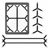 6Pcs Bed Sheet Straps, Adjustable Mattress Sheet Clips to Keep Sheets in Place, Heavy Duty Elastic Fasteners for Corners, Fits All Bed Sizes, Black