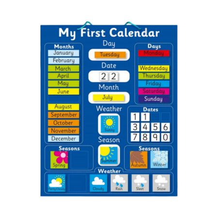 51x41cm Felt English Calendar Learning Board Year Month Day Season Weather Wall Calendar Early Education Brain Development Busy Learning Board