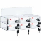 Mobile Phone Storage Cabinet 6 Slot Clear Acrylic Wall Mounted Lockable Box For Office School Factory