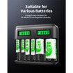 LCD 8 Bay Battery Charger, AA AAA C D Rechargeable Battery Charger for Rechargeable Batteries Ni-MH AA AAA C D Batteries with Type C Input