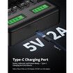 LCD 8 Bay Battery Charger, AA AAA C D Rechargeable Battery Charger for Rechargeable Batteries Ni-MH AA AAA C D Batteries with Type C Input