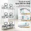 3 Tier Bathroom Storage Shelf Organiser Aluminium Shower Caddy Freestanding Kitchen Pantry Laundry Rack Rustproof Shelving Unit Stand 33x15.5x57cm