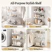 3 Tier Bathroom Storage Shelf Organiser Aluminium Shower Caddy Freestanding Kitchen Pantry Laundry Rack Rustproof Shelving Unit Stand 33x15.5x57cm