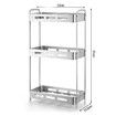 3 Tier Bathroom Storage Shelf Organiser Aluminium Shower Caddy Freestanding Kitchen Pantry Laundry Rack Rustproof Shelving Unit Stand 33x15.5x57cm