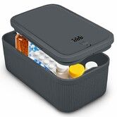 Small Lock Box,Lockable Storage Box with Combination Code for Medication Safe,Medicine Lock Box for Pills/Food/Snack Phone Jail,Locked Container (Grey)