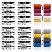 20Pcs Bed Sheet Organizer Bands (5 Per Size),Elastic Size Labels For Closet Storage,Bedding Straps For King Queen Full Twin Sheets & Duvets