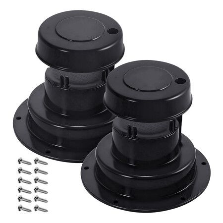 2Pcs RV Roof Vent Cover Kits with Putty Tape and Screws, Camper Vents Cap for Trailer RV Roof Vent Cover Replacement, Balck