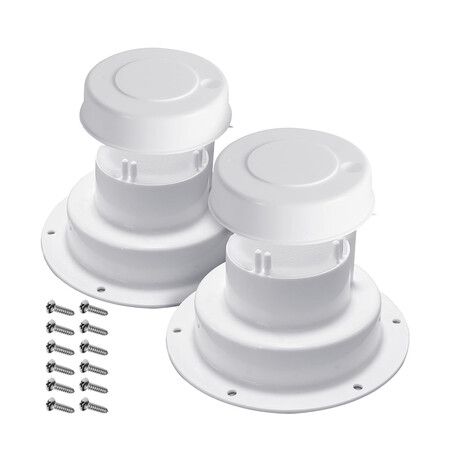 2Pcs RV Roof Vent Cover Kits with Putty Tape and Screws, Camper Vents Cap for Trailer RV Roof Vent Cover Replacement, White