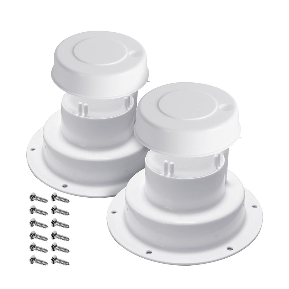 2Pcs RV Roof Vent Cover Kits with Putty Tape and Screws, Camper Vents Cap for Trailer RV Roof Vent Cover Replacement, White