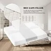 Bed Bridge Twin To King Converter Kit,Bed Gap Eliminator & Split King Filler,Mattress Connector With Adjustable Anti-Slip Strap For King & Queen White