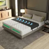 Bed Bridge Twin To King Converter Kit,Bed Gap Eliminator & Split King Filler,Mattress Connector With Adjustable Anti-Slip Strap For King & Queen Black