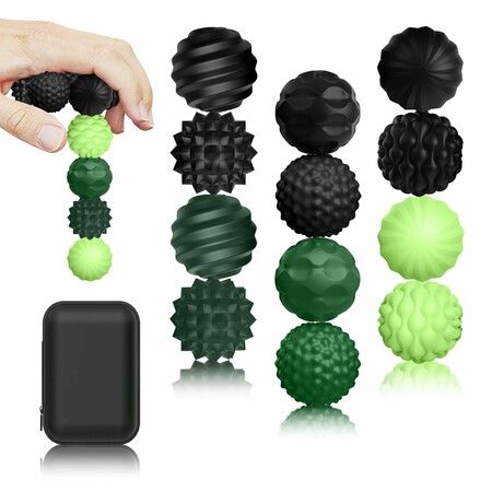 12 Pack Silicone Magnetic Sensory Fidget Balls,Silent Textured Stress Relief Desk Balls,Portable Quiet Fidget Toy for ADHD and Autism,Teens Ages 14+