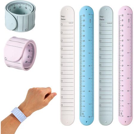 4pcs Wrist Notepad, 238mm x 30mm x 2.5mm Silicone Reusable Notes Memo Wristband Erasable Wearable to Do List Reminder Bracelet for Daily Study Work