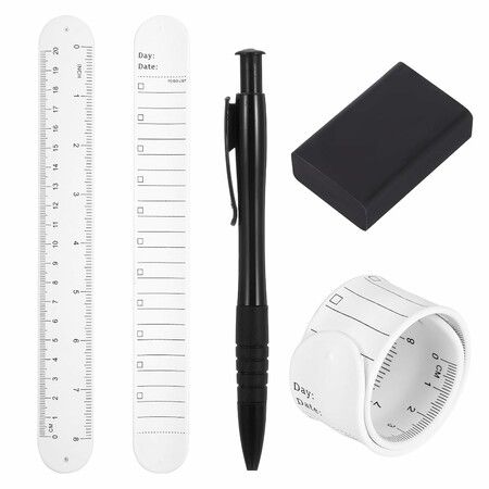 2 Pcs Nurse Erasable Wristband to Do List Wrist Memo Slap Bracelet with Ballpoint Pen and Eraser Reminder Bracelet Wrist Band Notepad Gifts