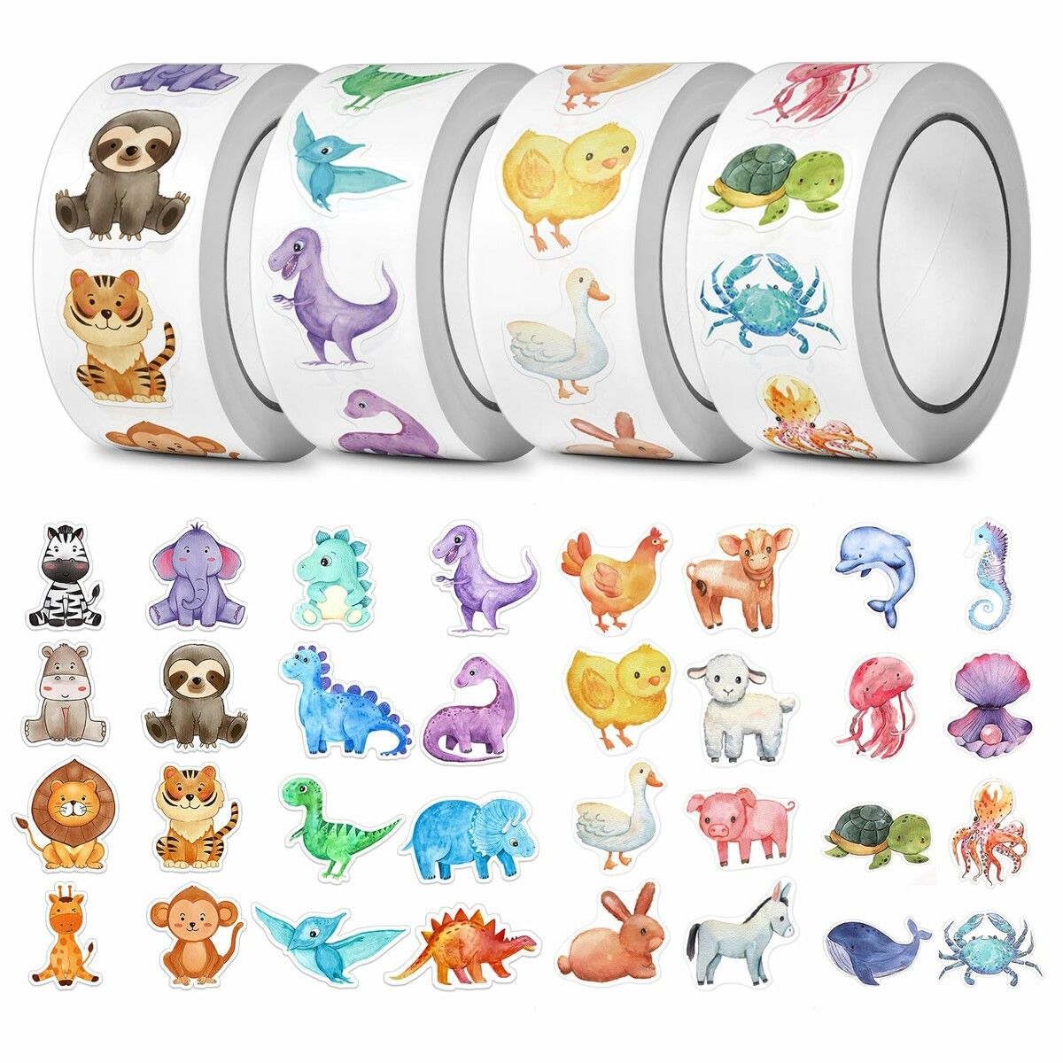 2000PCS Cute Animal Stickers Roll for Kids,Teacher Reward Stickers for Classroom,Decals for Water Bottles,Party Favors & School Supplies