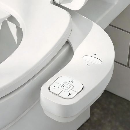 Cefito Ultra-Slim Bidet Attachment Detachable Bidet with Self-Cleaning Dual Nozzle Non-Electric Adjustable Water Pressure, Cold Water Toilet Bide