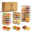 Reusable Snack Containers with Lids,Snack Containers,10Pack Snack Pack Containers,meal prep containers Double Compartment,Container Portion Control