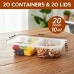 Reusable Snack Containers with Lids,Snack Containers,10Pack Snack Pack Containers,meal prep containers Double Compartment,Container Portion Control