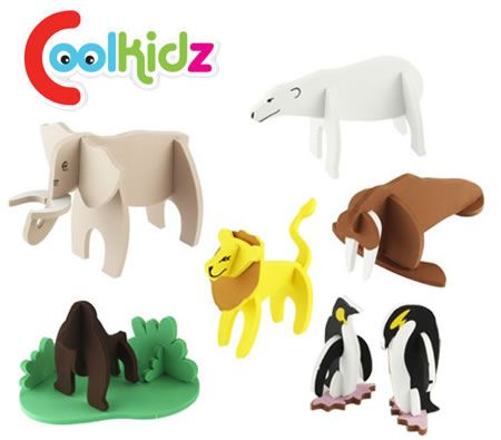 Endangered Species Large Animal Kingdom 3D Bath Puzzle Set with 118ml Bubble Bath