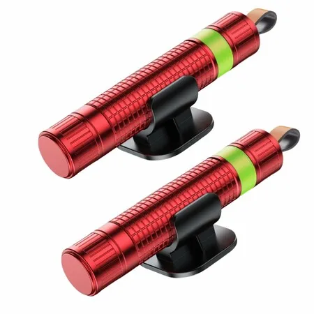 2 Pack Car Safety Hammer Seatbelt Cutter, Window Breaker Seat Belt Cutter, Life Saving Safe Emergency Escape Tool (Red)